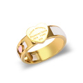 Gold Stainless Steel Forever Love Heart Ring Gold Plated Finger Rings For Women